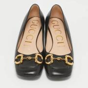 Pre-owned Leather flats Gucci Vintage , Black , Dames