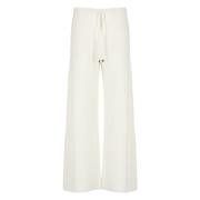 Ivoor Wol Zijde Broek Elastische Taille Antonelli Firenze , Beige , Da...