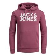 Logo Sweat Hoodie met Front Print Jack & Jones , Purple , Heren