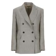 Beige wollen double-breasted blazer Antonelli Firenze , Beige , Dames