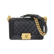 Pre-owned Leather shoulder-bags Chanel Vintage , Black , Dames