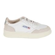 Witte Gouden Sneakers met Geperforeerde Details Autry , White , Dames