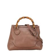 Pre-owned Leather gucci-bags Gucci Vintage , Brown , Dames