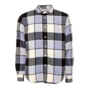 Pastelblauw Flanellen Overhemd Ruit Portuguese Flannel , Multicolor , ...