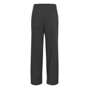 Wijde broek met elastische tailleband Kaffe , Black , Dames