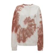 Bruine Tie Dye Sweater Katoen Jersey JW Anderson , Brown , Dames