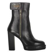 Laarzen van kalfsleer met zijrits Love Moschino , Black , Dames