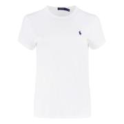 Logo katoenen t-shirt Ralph Lauren , White , Dames