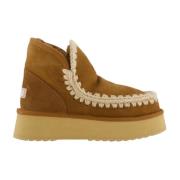 Mini Eskimo Platform Boot Mou , Brown , Dames