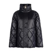 Gewatteerde Zwarte Jas met Ritssluiting Barbour , Black , Dames