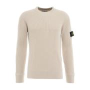 Klassieke Ronde-hals Gebreide Trui Stone Island , Beige , Heren