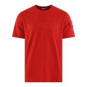 Heren Korte Mouw T-shirt Moncler , Red , Heren