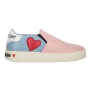 Casual Slip-On Sneakers met Contrasterende Inzetstukken Love Moschino ...