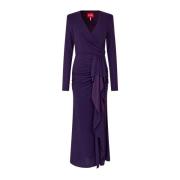 Elegante Maxi Jurk met V-Hals Cras , Purple , Dames