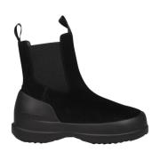 Suède Chelsea Boots met Chunky Zool Moon Boot , Black , Dames