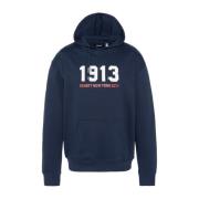 Blauwe katoenen hoodie Schott NYC , Blue , Heren