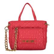 Gewatteerde Handtas met Afneembare Clutch Love Moschino , Red , Dames