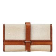 Pre-owned Canvas pouches Hermès Vintage , Beige , Dames