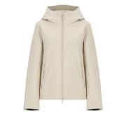 Beige Hoodie met ritssluiting zakken Woolrich , Beige , Dames