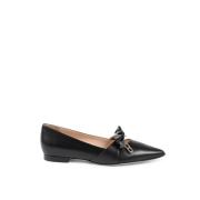 Stijlvolle Leren Boog Ballerina Flats Dee Ocleppo , Black , Dames