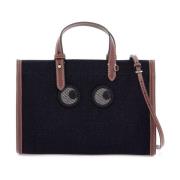 Mini Tote Tas met Eyes Patches Anya Hindmarch , Blue , Dames