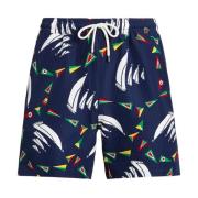 Donkerblauwe zwemshorts met logo Ralph Lauren , Blue , Heren