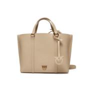 Beige Shopper Tas Carrie Stijl Pinko , Beige , Dames