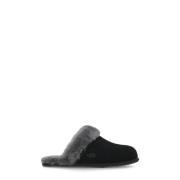 Zwarte Leren Pantoffels Ronde Neus UGG , Black , Dames