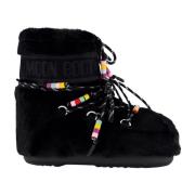 Lage Nepbont Kralenlaarzen Moon Boot , Black , Dames