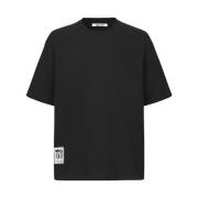 Biologisch Jersey T-shirt met Print Samsøe Samsøe , Black , Heren