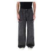 Zwarte Worker Baggy Jeans Ami Paris , Black , Heren