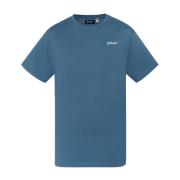 Blauw Logo Katoenen T-shirt Schott NYC , Blue , Heren