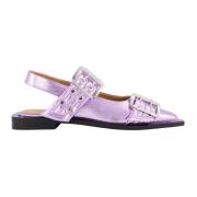 Chunky Buckle Ballerina Schoenen Ganni , Pink , Dames