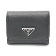 Pre-owned Leather wallets Prada Vintage , Black , Dames