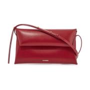 Gevouwen leren schoudertas Jil Sander , Red , Dames