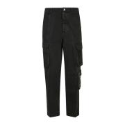 Zwarte Slim-Fit Cargo Broek Italië Nine In The Morning , Black , Heren