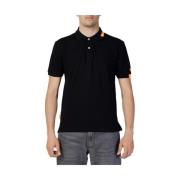 Zwart Katoenen Poloshirt Suns , Black , Heren