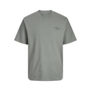 Groene Crew Neck Tee met Branding Jack & Jones , Gray , Heren