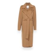 Stijlvolle Jas met Veleno Details Sportmax , Brown , Dames