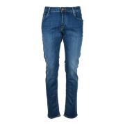 Klassieke Denim Jeans Hand Picked , Blue , Heren