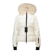 Witte Valdivia Pufferjas Moncler , White , Dames