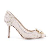 Kant Stiletto Hakken Pumps Dolce & Gabbana , White , Dames