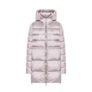 Beige Hooded Puffer Jacket Selma Duno , Purple , Dames