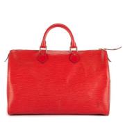 Pre-owned Leather handbags Louis Vuitton Vintage , Red , Dames