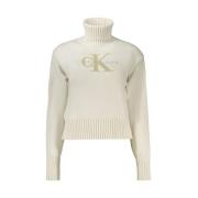 Stijlvolle Katoenen Trui Calvin Klein , White , Dames