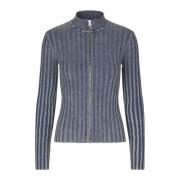 Geribbelde Rits Cardigan Samsøe Samsøe , Blue , Dames