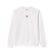 Urban Sweatshirt met Krokodillenprint Lacoste , White , Heren