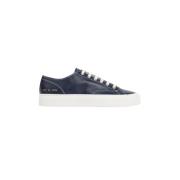 Navy Leren Lage Sneaker Toernooi Common Projects , Black , Heren