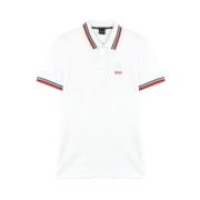 Zwart en wit katoenen poloshirt Hugo Boss , White , Heren