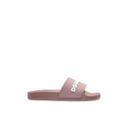 Rubber slides met logo Dsquared2 , Pink , Dames